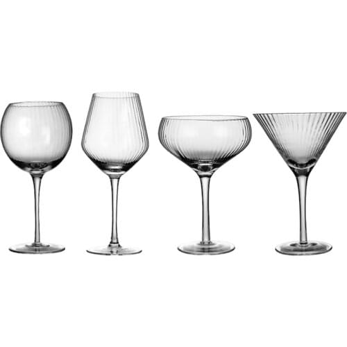 Nordic Ripple Champagne Glasses, Cocktail Glass, Martini Glass,Wine Glasses, Goblet-Champagne Cup