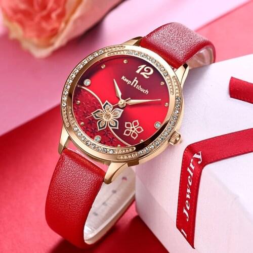Reloj Mujer Elegante Luxury Rose Gold Crystal Diamond Watch For Women Reloj 2021 Fashion Flowers Ladies Watch New Montre Femme