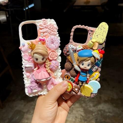 Handmade For Samsung galaxy s21 ultra case 3D Caroon candy food s20 FE Kawaii prince phone shell s20plus DIY cream cover note 20
