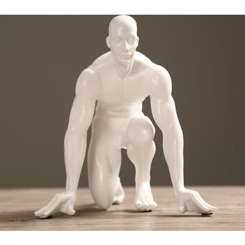 SPRINTER FIGURINE SPORTS SOUVENIR DECOR ART AND CRAFT ADORNMENT ACCESSORIES RACE START ATHLETE SCULPTURE HANDMADE RESIN ABSTRACT