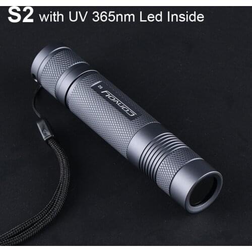 Convoy S2 Flashlight LG UV 365nm EDC Torch UV Light Grey Linterna LED Lanterna Ultraviolet Ultra Violet Lamp 18650 Flash Light