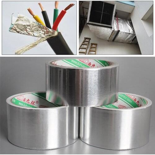 10/18M 4.8/5.0CM Waterproof Aluminium Foil Adhesive Sealing Tape High Temperature Resistant Foil Adhesive Tape