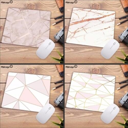 Mairuige Promotion Russia White Pink marble Design Office Mice Gamer Soft Mouse Pad Small Size for 180*220*2mm Gaming Mousepads