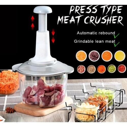 Press Type Multifunctional Manual Onion Chopper Garlic Grinder Vegetable Meat Shredder For Kitchen Mincer Gadgets