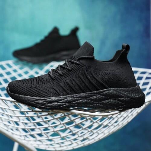 Fetchmous Fashion Popular Solid color Men Breathable Running Shoes Sport Slip-On Comfortable Casual Socks shoes