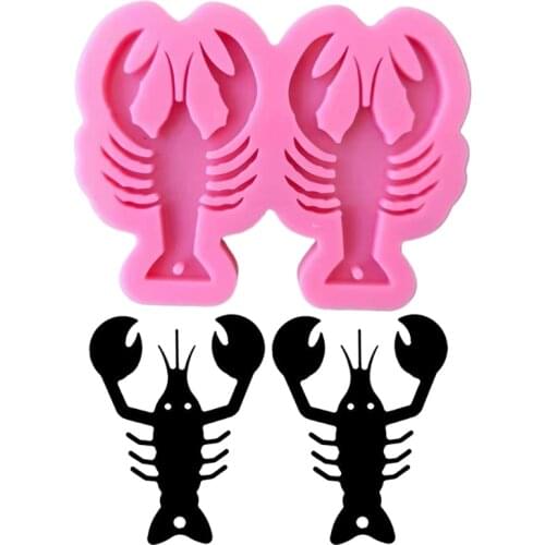 2021 New Lobster Keychain Earrings Epoxy Resin Mold Jewelry Pendant Silicone Mould DIY Crafts Necklace Casting Tool 2020 trend
