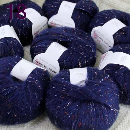 Sale 8ballsX50gr Luxury Fluffy Soft NEW MOHAIR Shawls Hand Knit Crochet Yarn Navy blue 825-18-8