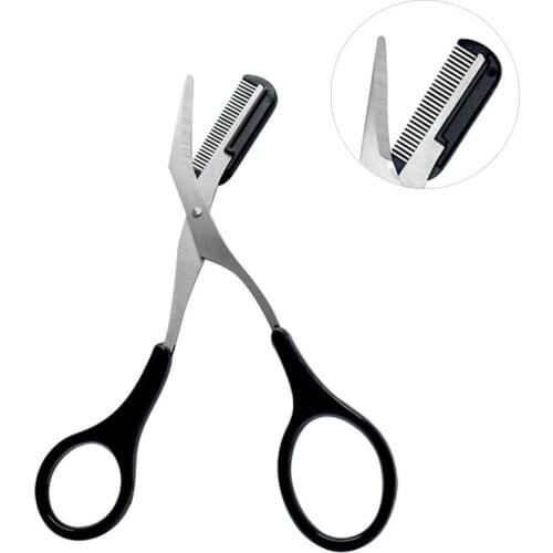 1Pcs Stainless Steel Eyebrow Scissors With Comb Hair Remover Beauty Tool Makeup Tools Hair Grooming Removal Manicure Scissors