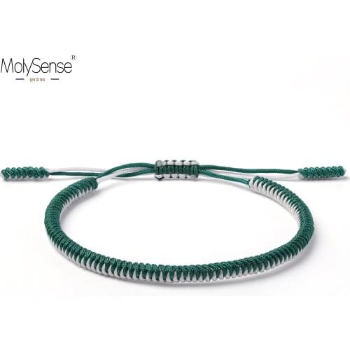 MolySense Braided Tibetan Buddhist Love Lucky Charm Tibetan Bracelets & Bangles For Women Men Handmade Knots Rope Budda Bracelet