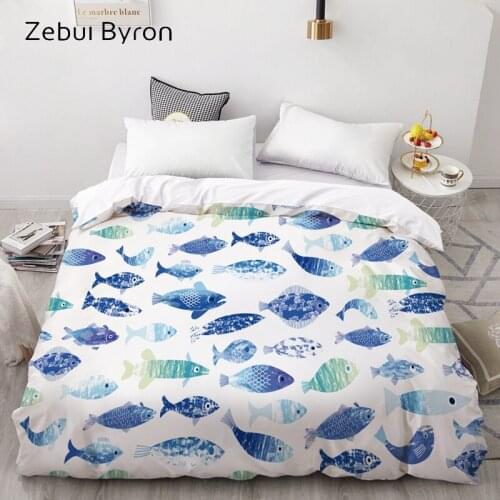 3D Print Custom Duvet Cover fish,Comforter/Quilt/Blanket case Queen/King,Cartoon Bedding for kids/baby/children,drop ship