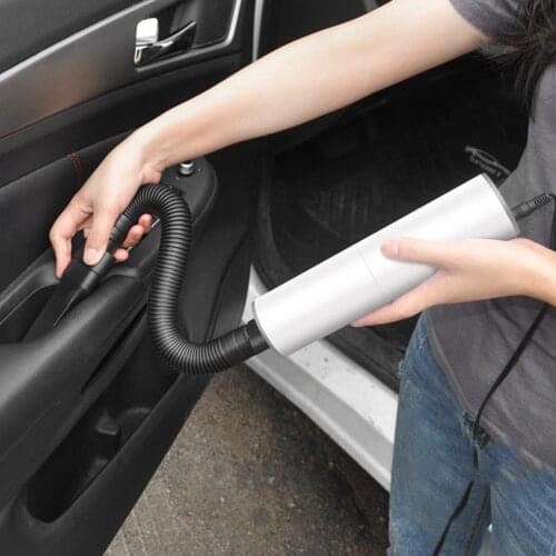 VODOOL Mini Wired Car Vacuum Cleaner 120W Power Handheld Cylinder Dust Cleaner Dry Wet Dual Vacuum Cleaner with 4 Suck Adapter