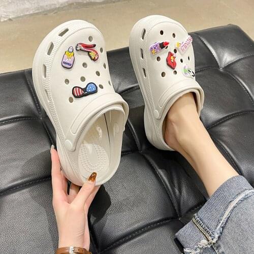 2021 Sandals Clogs Women Slippers Soft Bottom Beach Sandals Women Sandals Comfortable Breathable Ankle-Wrap PVC Sandalias