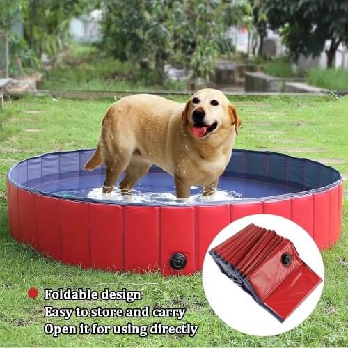 Foldable Dog Paddling Pool Folding Bathtub Tub Swimming Pool Pet Shop Bathing Dog Cat Pet Kid Swimming Pools Bathtub For Kids