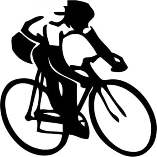 Bicycle Sports Creative Stickers High Quality Car Decals Personalized Pvc Waterproof Car Window Decals Black/white, 14cm*14cm