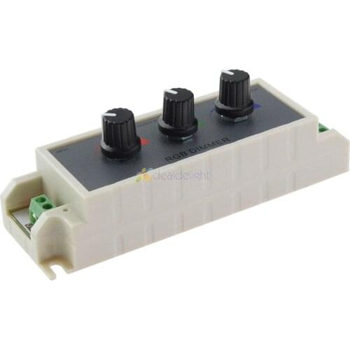 DC12V 9A 3 Channel RGB LED Strip Dimmer Adjustable Bright Controller For 3528 5050 RGB Strip Light