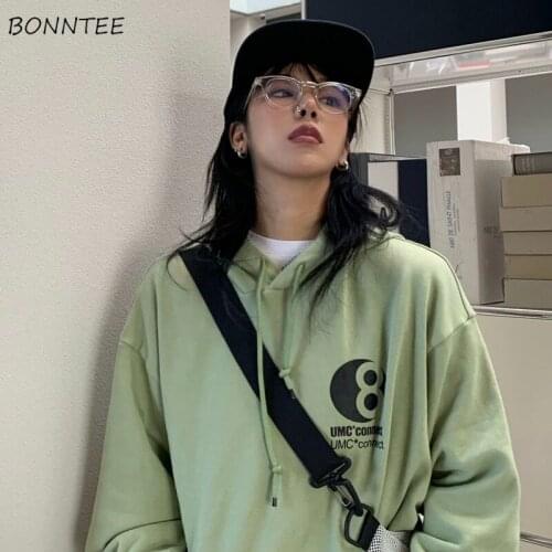 Hoodies Women Spring No. 8-print Kangaroo Pocket Simple All-match Hot Sale Cozy Streetwear Mujer Tunic Soft New Leisure Straight