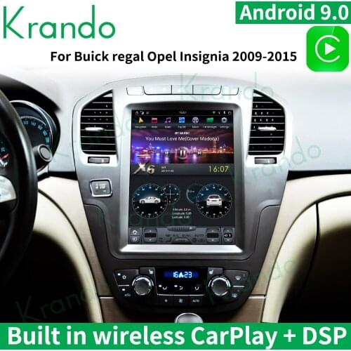 Krando Android 9.0 10.4" verticial screen car entertainment system for Buick Regal opel insignia 2009-2013 GPS multimedia player