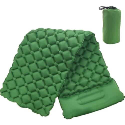 High Quality Rectangle Shape with Pillow Air Inflatable Camping Sleeping Mat Mattress
