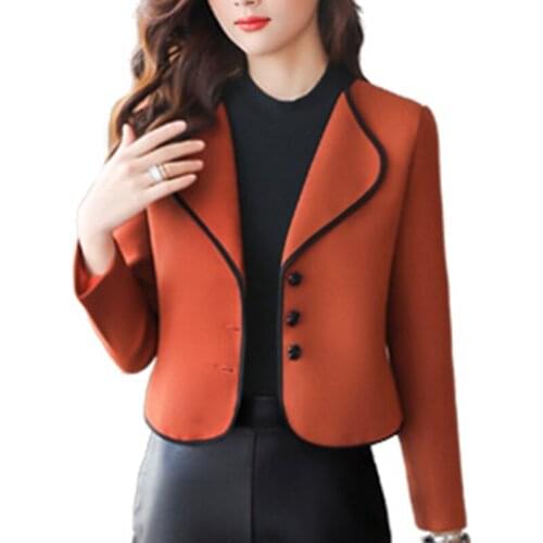 Women Coat 2020 Spring New Long Sleeve Single Breasted Short Jacket Ladies Girl Fashion Suit Elegant Office Clothes A2079