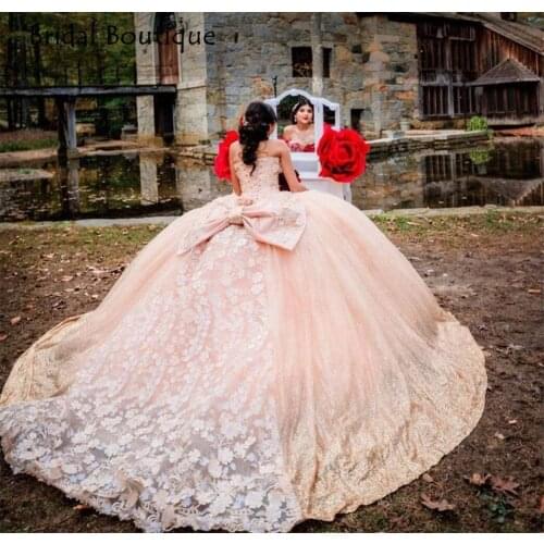 Vestidos de 15 años 2021 Sweetheart Quinceanera Dresses Beaded Sequin 3D Flowers Floral Applique Sweet 16 Prom Dress