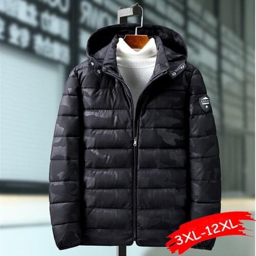 180KG Can Wear Large Sizes Winter Clothes Man Women camouflage Hooded Jacket Parka Windproof Thick Padded Coat 10XL 11XL 12XL