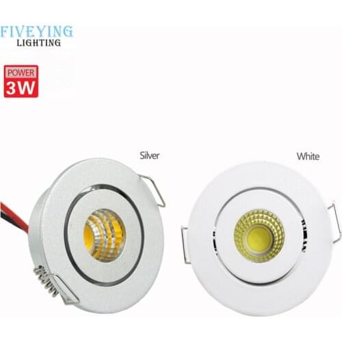 10pcs/Lot Mini COB 3W LED Spot Light Warm Cool Nature White Recessed LED Lamp downlight AC85-265V cutting hole 40-45mm