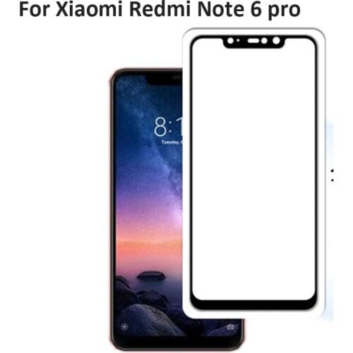 2PCS Black Ultra-Thin screen protector Tempered Glass for Xiaomi redmi Note 6 pro note6 Pro 6pro full Screen protective