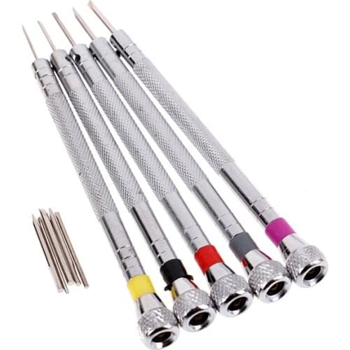 5 Pcs/lot Clock Watch Tools Parts Mini Tone Screwdriver Set Link Pin Remover Screwdrivers for Watch Repair Tool Kit