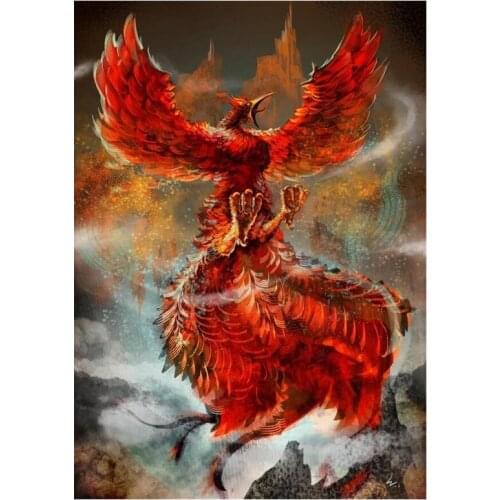 5D Diy Diamond Painting Cartoon Fire Peacock Mosaic Needlework Embroidery Diamond Cross Stitch Home Decor Craft