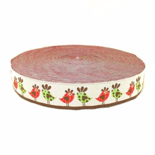 Zakka handmade accessories laciness ribbon woven Jacquard Ribbon with love birds 5/8" 16mm 10yards/lot KTZD15102225