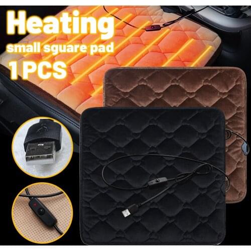 Car Heated Seat Cushion USB Chair Warmer 5V Heated Seat Cover Nonslip Heated Warm Chair Pad for Auto Accessories Home Office