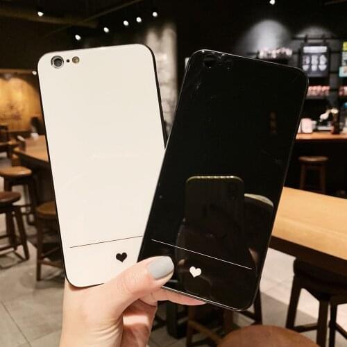 Love Heart Tempered glass Case For iPhone 6 6S 7 8 10 Plus 7Plus11 Pro X XR XS Max SE 2020 Phone Cases Back Cover Couples girl
