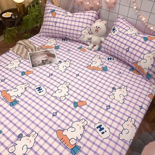 Pure cotton Bed Sheet+2Pcs Pillow Cases 2021 Decor Home Textile Bedding Coverlet Flat Sheet Flower Bed Cover Soft Warm Bed sheet