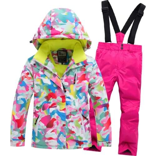 Kid Ski Suit Children Winter Warm Windproof Waterproof -30° Hooded Jacket+Snow Pants Winter Outdoor Sports Skiing Snowboard Set