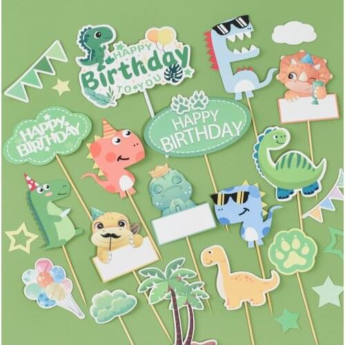Dinosaur Cup Cake Topper Cute Dinosaur Party Dino Roar Birthday Caketopper Jungle Safari Theme Kids Jurassic World Dino Decor