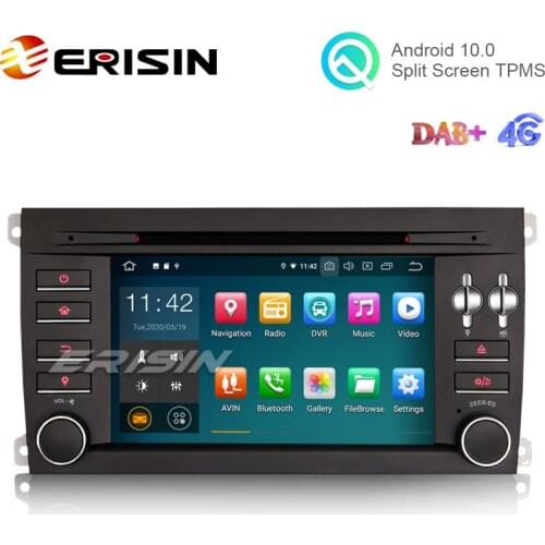 Erisin 5197 Quad-Core 7" Android 10.0 Car DVD CD Player GPS 4G WiFi Bluetooth Mirror Link TPMS DAB+ Radio for Porsche Cayenne