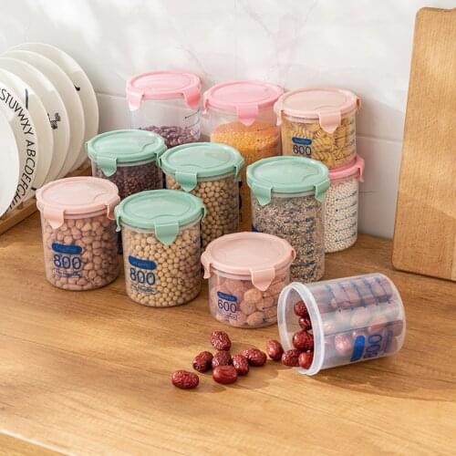 Sealed Plastic Storage Jars Milk Food Kitchen Grains Large Transparent Cereal Storage Jars Home Rangement Household Items DG50PG