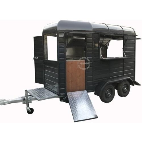 Hot Sale Camp Horse Food Trailer With Double Water Sink Receive Customize Logo Color Application Equipment Ice Cream Foods Cart