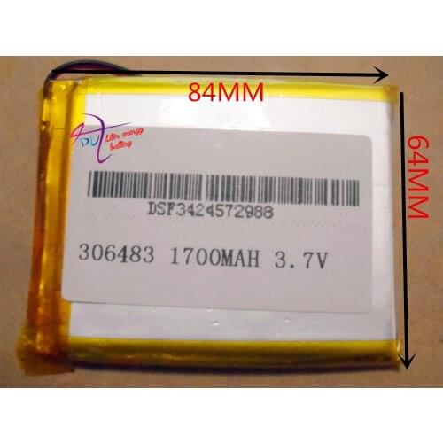 Best battery brand Size 306483 3.7V 1700mah Lithium polymer Battery with Protection Board For MP4 PSP GPS Digital Product Free S