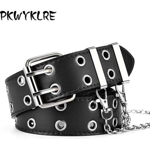 Moda liga feminina cinto corrente de luxo para as mulheres cinto de couro genuíno novo estilo moda pino fivela jeans decorativo