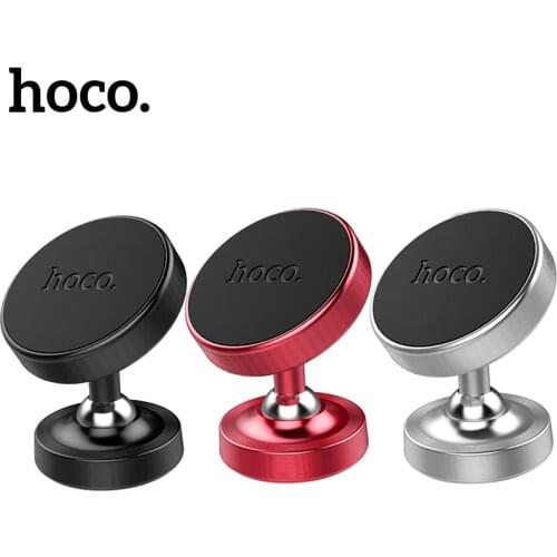 Hoco Aluminium Alloy Magnetic Car Phone Holder For Samsung A51 A12 M62 Universal Car Mobile Phone Holder Stand For Xiaomi Mi10