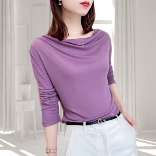 New Fashion Women Autunm cotton Blouse Knitting Long Sleeve Casual Shirt Plus Size M-6XL 7XL Women Spring tops