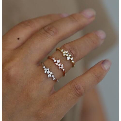 Wholesale cz finger ring simple minimal jewelry delicate dainty girl women midi rings 6 7 8
