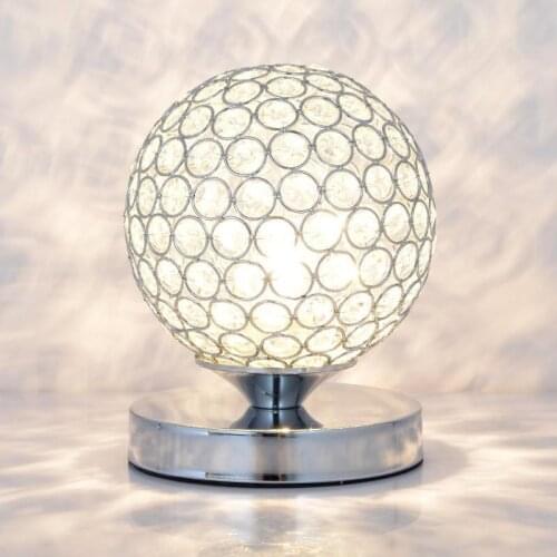 Simple Modern Crystal Table Lamp Bedroom Bedside E27 led Desk Lamp Creative Fashion Crystal Bed Ball Living Room Lamp