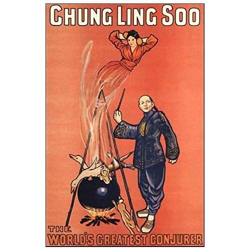 Retro Poster Series - Chung Ling Soo - Worlds Greatest Conjurer - Vintage Magic Advertising Poster - Metal Art Poster
