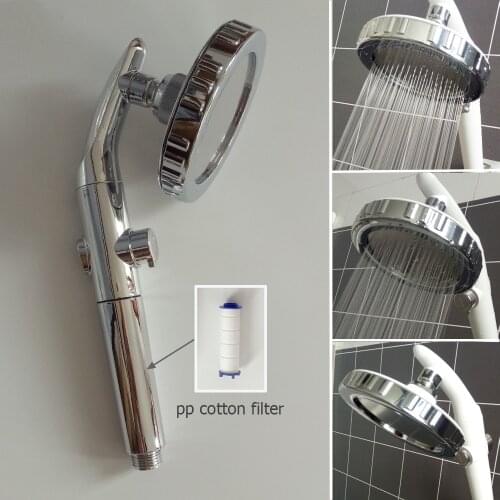 Replacement PP cotton filter SPA shower head with stop button 2 Modes adjustable rainfall showerheads
