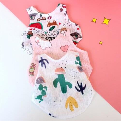 Super Cool Summer Puppy Clothes Chihuahua Dog Vest Watermelon Rabbit Pattern Pet Clothing for Cat Cute Yorkshire Terrier Clothes
