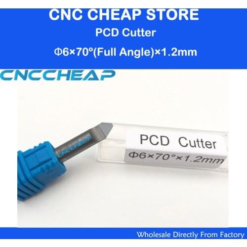 CNC solid carbide End Mill,tungsten stone engraving bit,marble cutter,High hardness stone 6mm*70degrees*1.2mm PCD Diamond Cutter