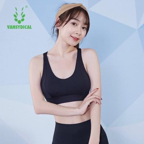 VANSYDICAL Yoga Bra Women Seamless Sexy Shockproof Push Up Running Lingerie Breathable Fitness Vest Gym Clothing Sportswear