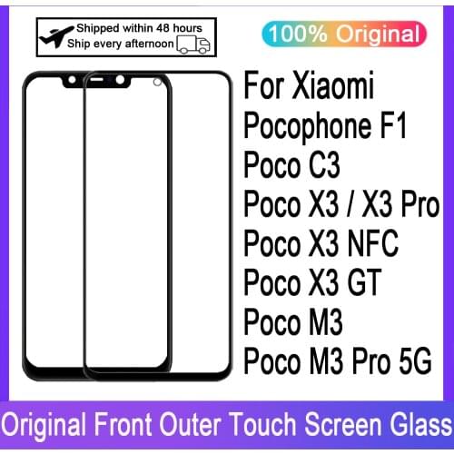6.18" inch New 100% Original Touch Screen Panel Front Outer Glass For Xiaomi Pocophone F1 Touch Screen Panel Replacement